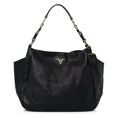 Prada Vitello Daino Shoulder Bag Black 1 of 15
