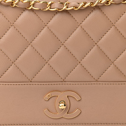 Chanel Sheepskin Quilted Vintage Mademoiselle Flap Beige 8 of 10