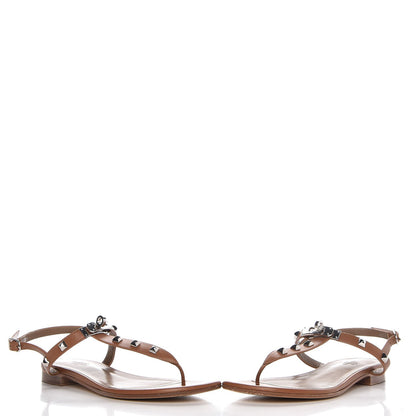 Hermes Calfskin Studded Olivia Sandals 37.5 Palissandre 5 of 9