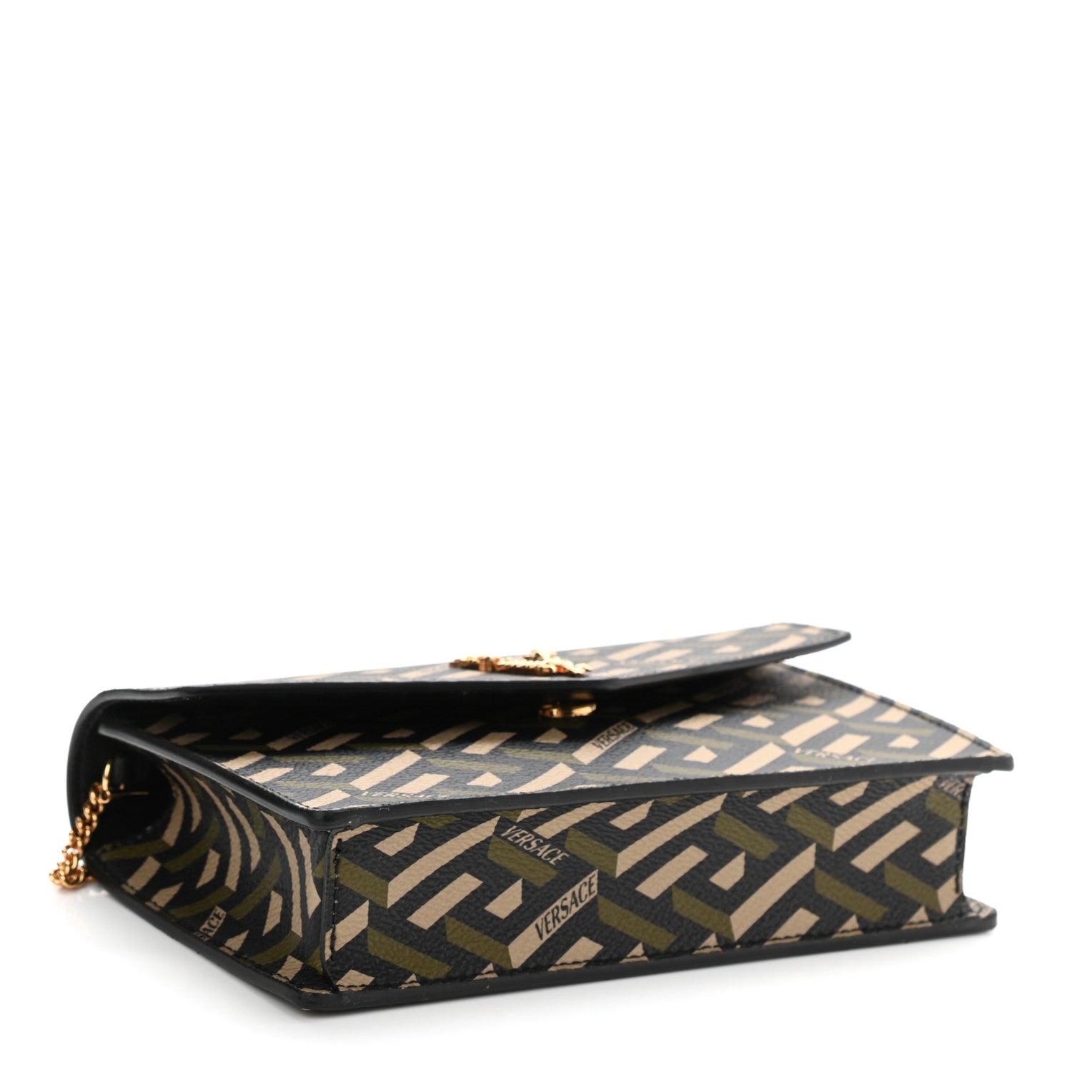 Versace Coated Canvas Virtus La Greca Signature Shoulder Bag 4 of 7
