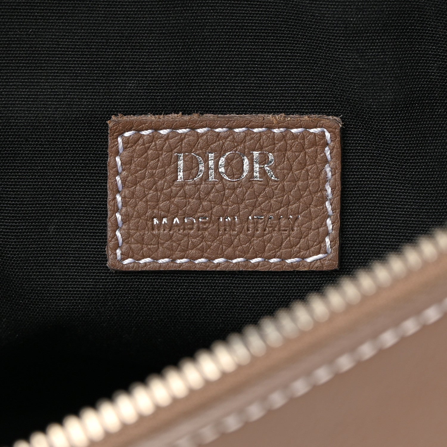 Christian Dior Grained Calfskin Kim Jones Saddle Bag Brown 6 of 13