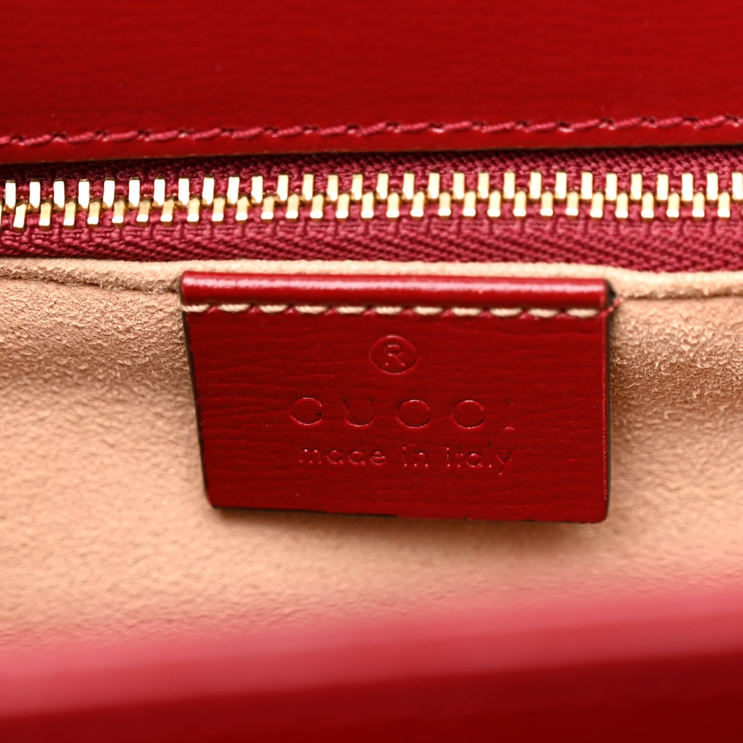 Gucci GG Supreme Monogram Azalea Calfskin Horsebit 1955 Shoulder Bag Beige Ebony New Cherry Red 6 of 12