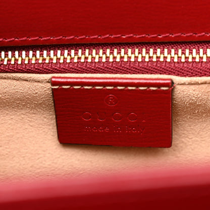 Gucci GG Supreme Monogram Azalea Calfskin Horsebit 1955 Shoulder Bag Beige Ebony New Cherry Red 6 of 12