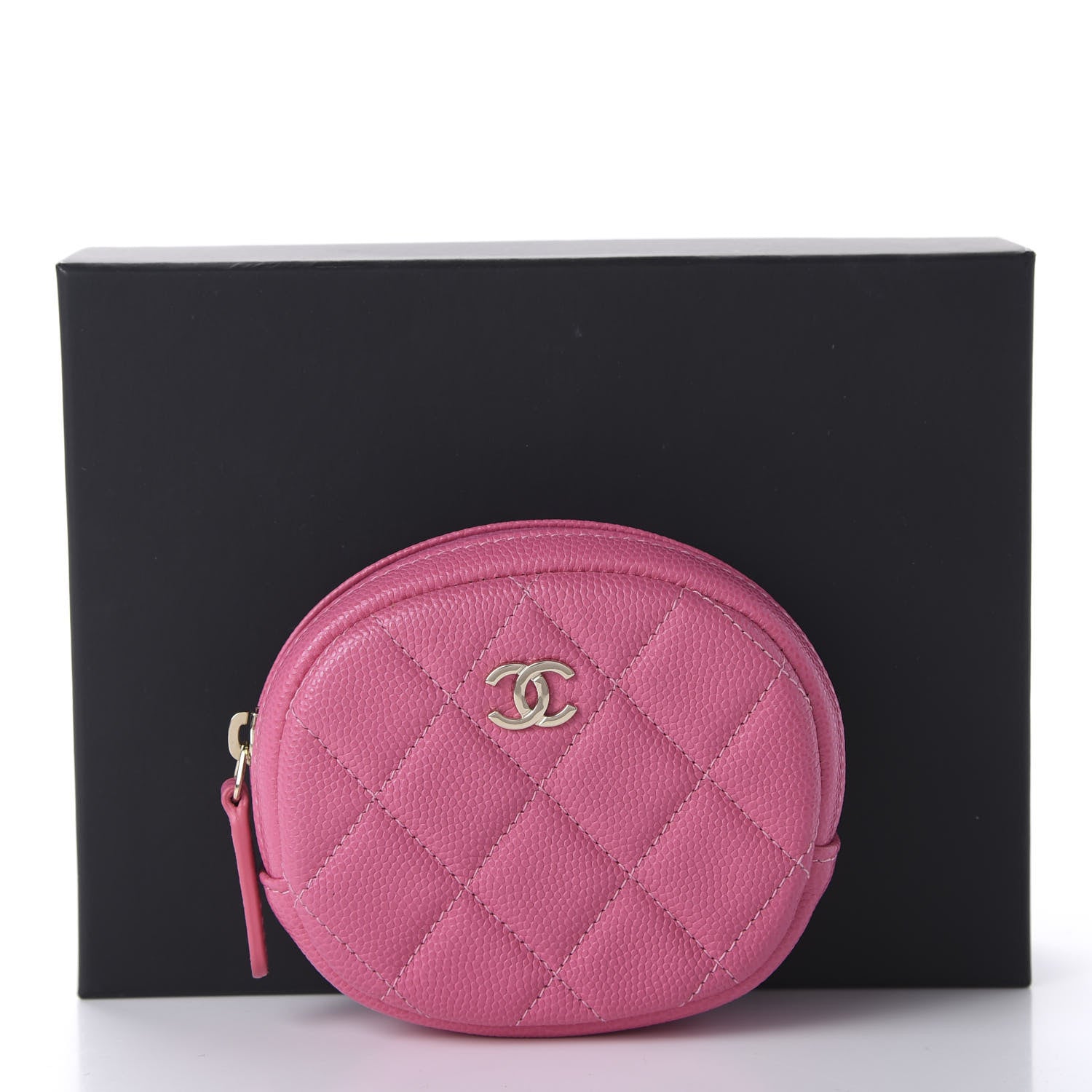 Chanel Caviar Quilted Zip Around Classic Coin Purse Pink 11 of 11