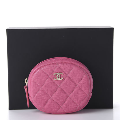 Chanel Caviar Quilted Zip Around Classic Coin Purse Pink 11 of 11