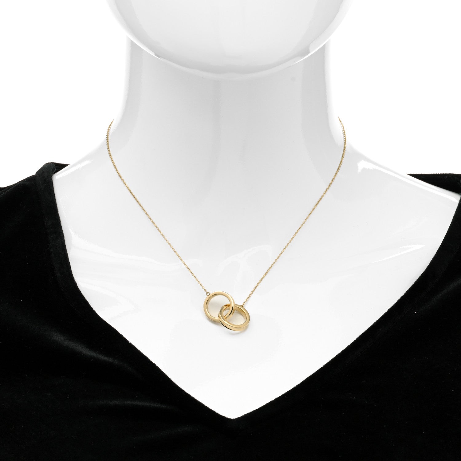 Tiffany 18K Yellow Gold 1837 Interlocking Circles Pendant Necklace 2 of 5