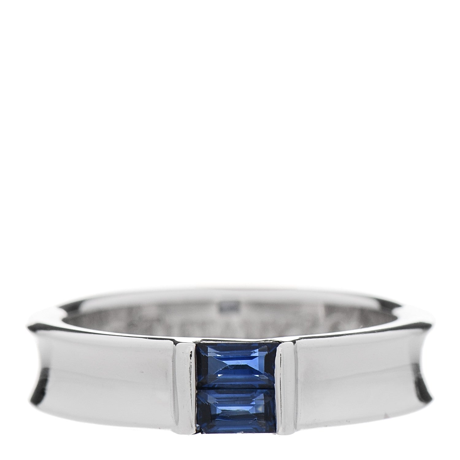 Tiffany 18K White Gold Blue Sapphire Stacking Ring 49 5 1 of 9
