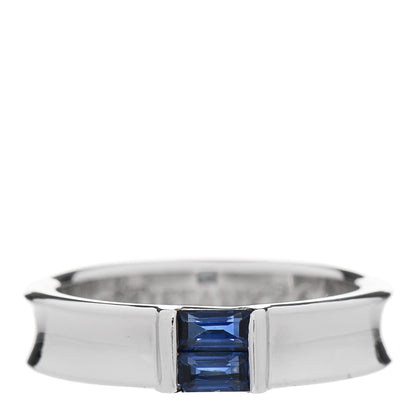 Tiffany 18K White Gold Blue Sapphire Stacking Ring 49 5 1 of 9