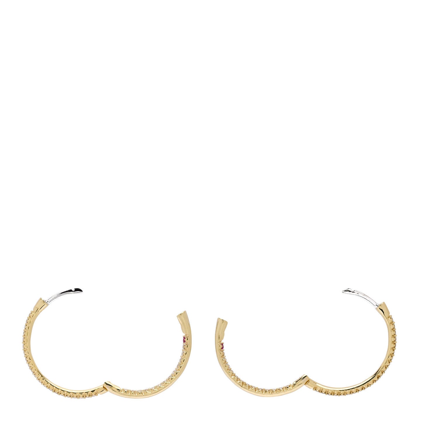 18K Yellow Gold Diamond .58ctw Micro Pave Hoop Earrings