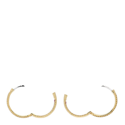Roberto Coin 18K Yellow Gold Diamond .58ctw Micro Pave Hoop Earrings 3 of 5