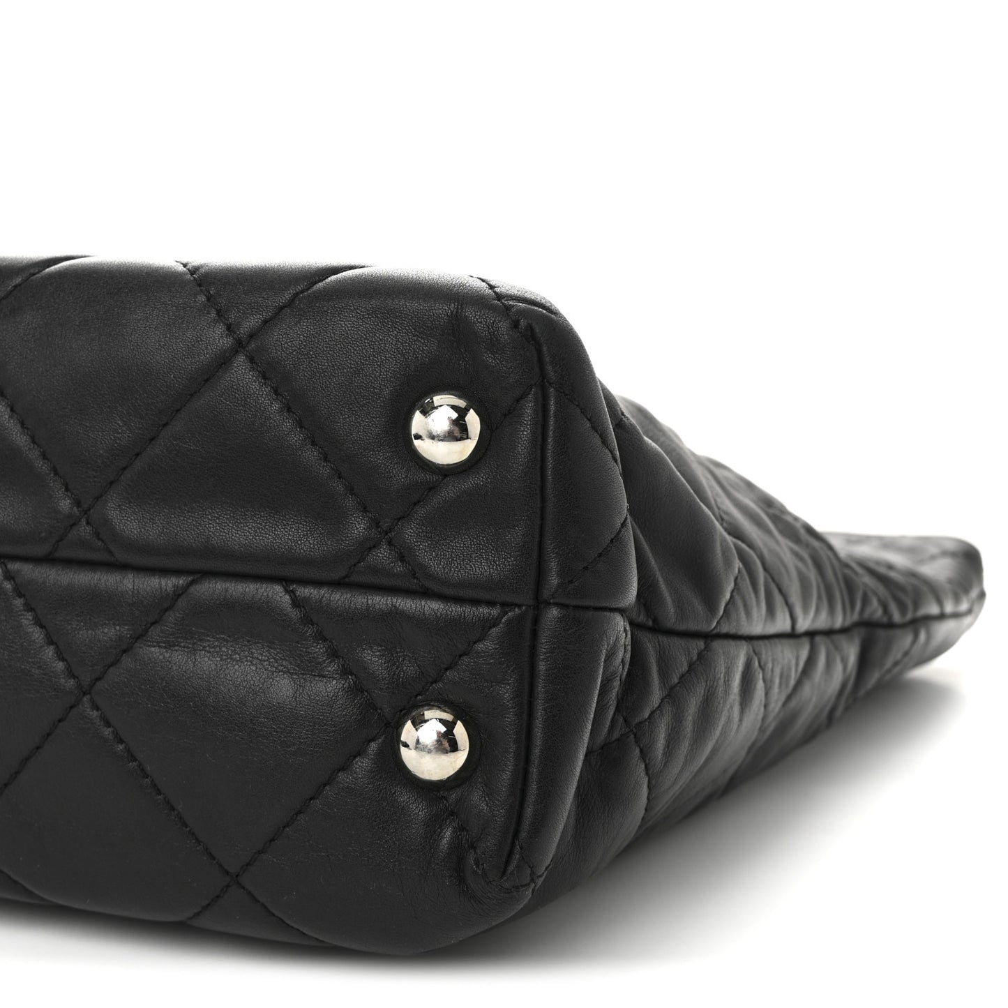 Calfskin Quilted In The Business North South Tote Black Black