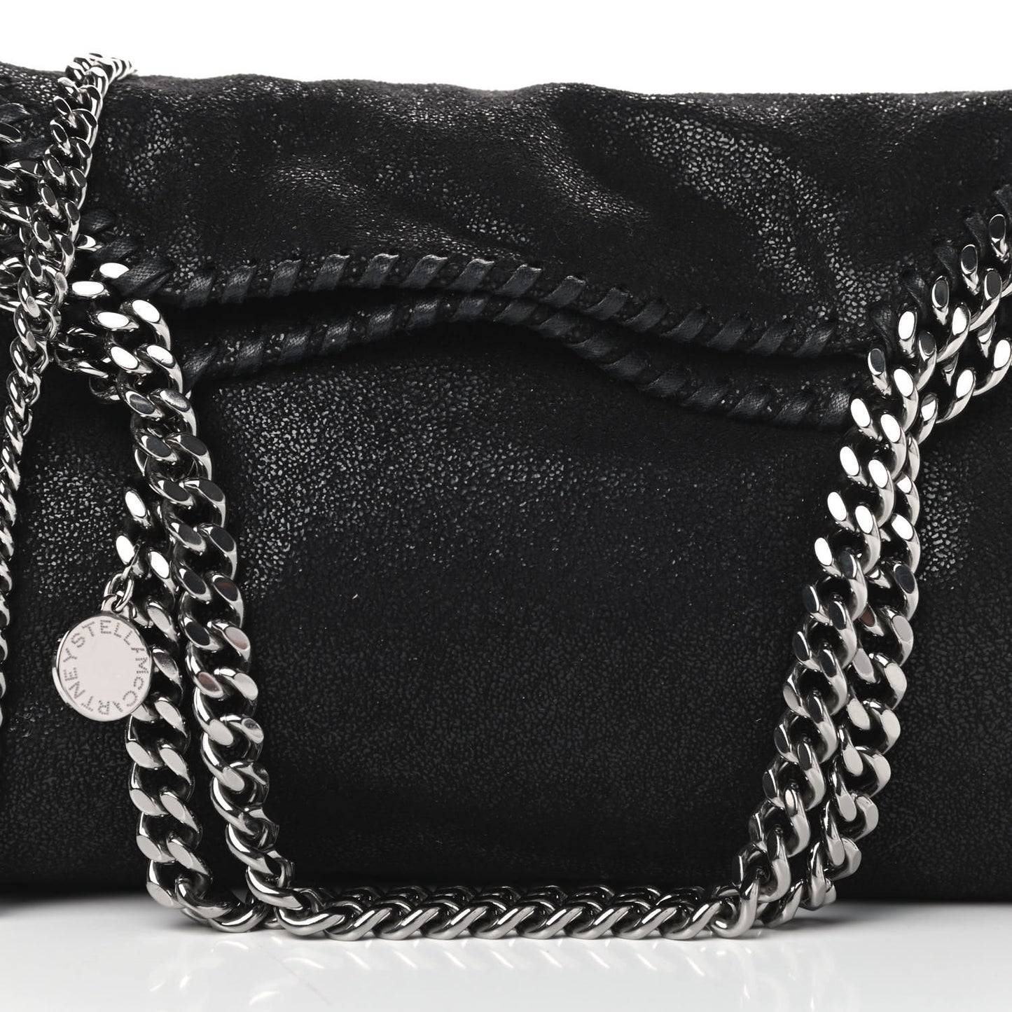 Shaggy Deer Mini Falabella Fold Over Tote Black