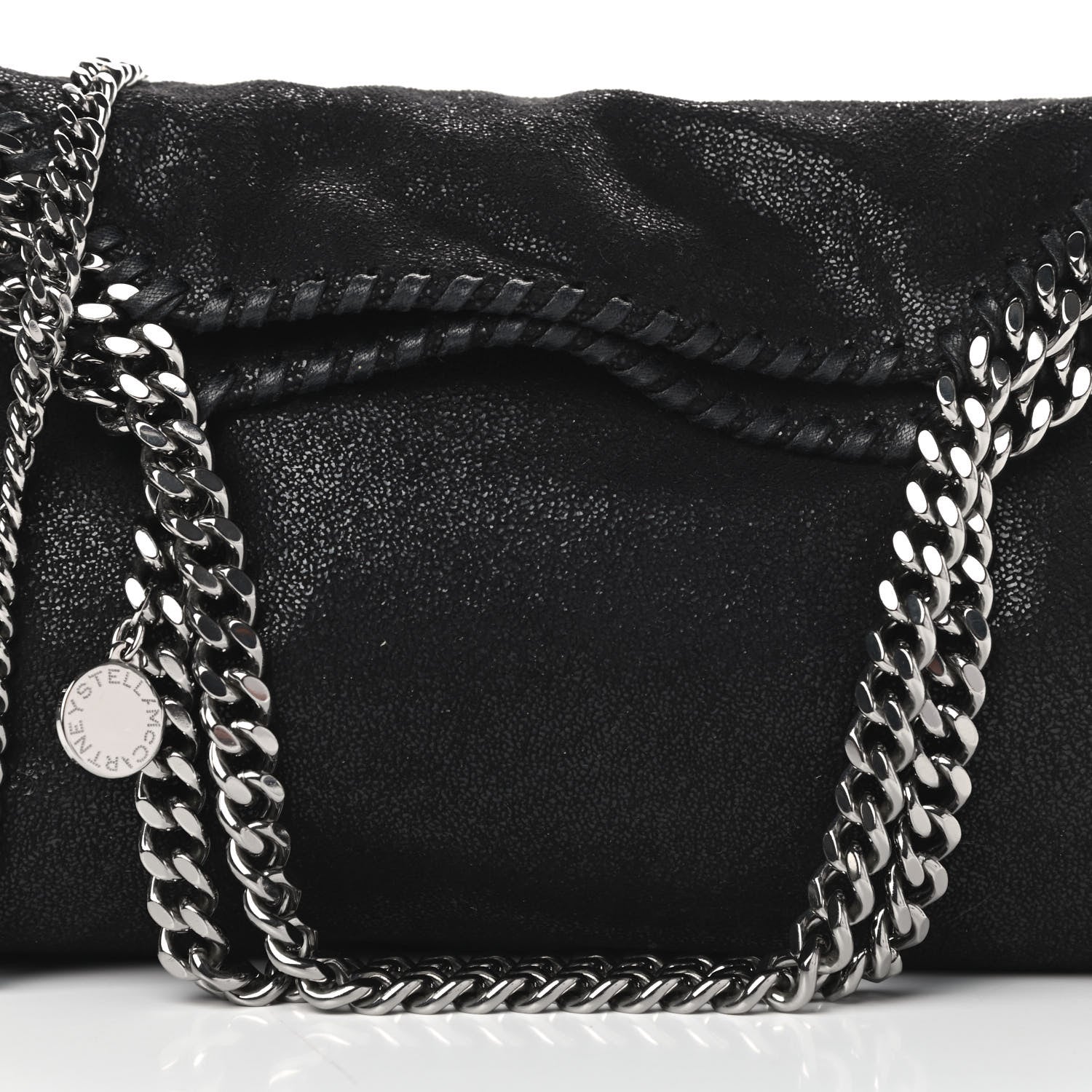 Stella McCartney Shaggy Deer Mini Falabella Fold Over Tote Black 8 of 10