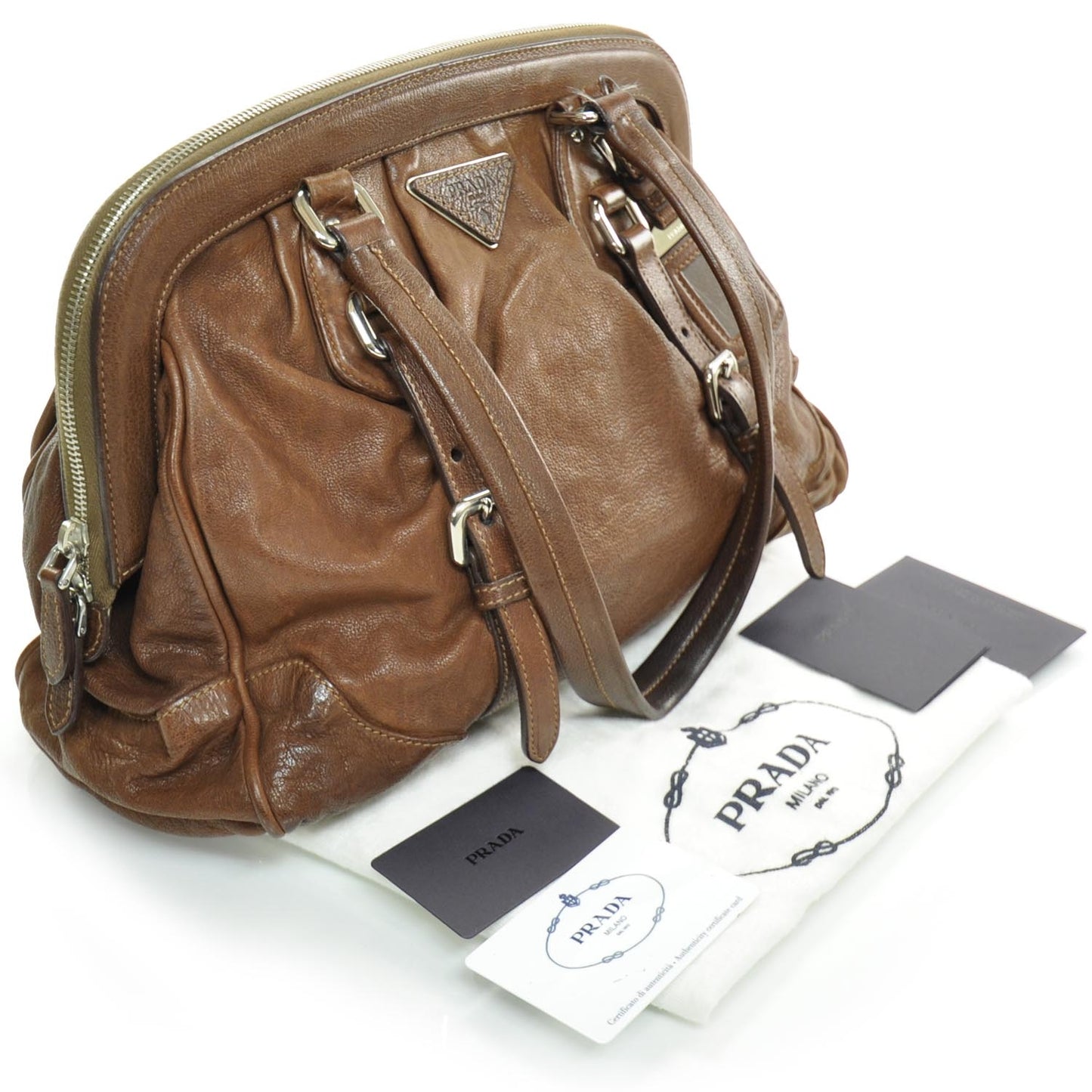 Washed Buffalo Leather Frame Bag Cocoa