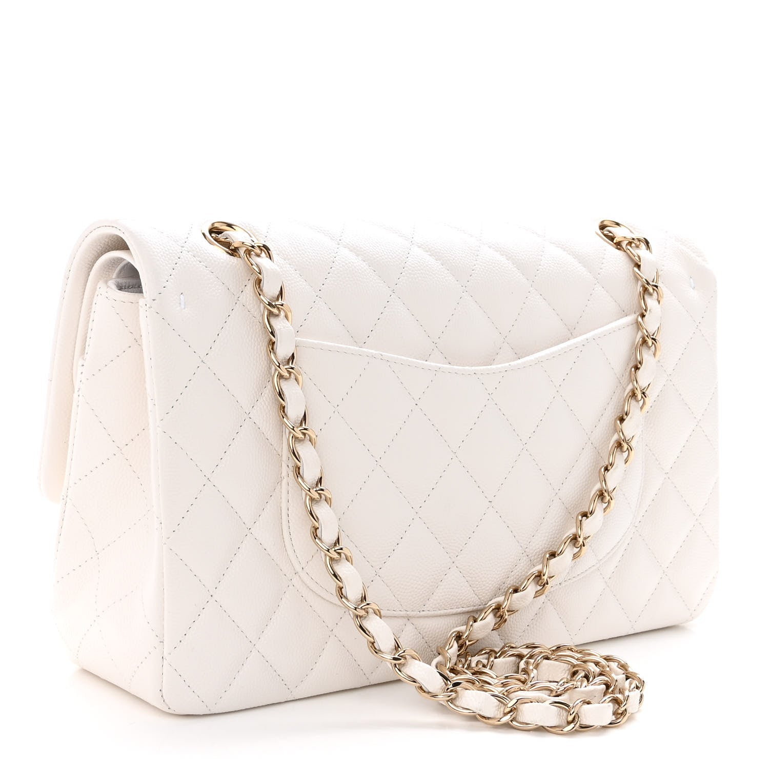 Chanel Caviar Quilted Medium Double Flap White 2 of 9