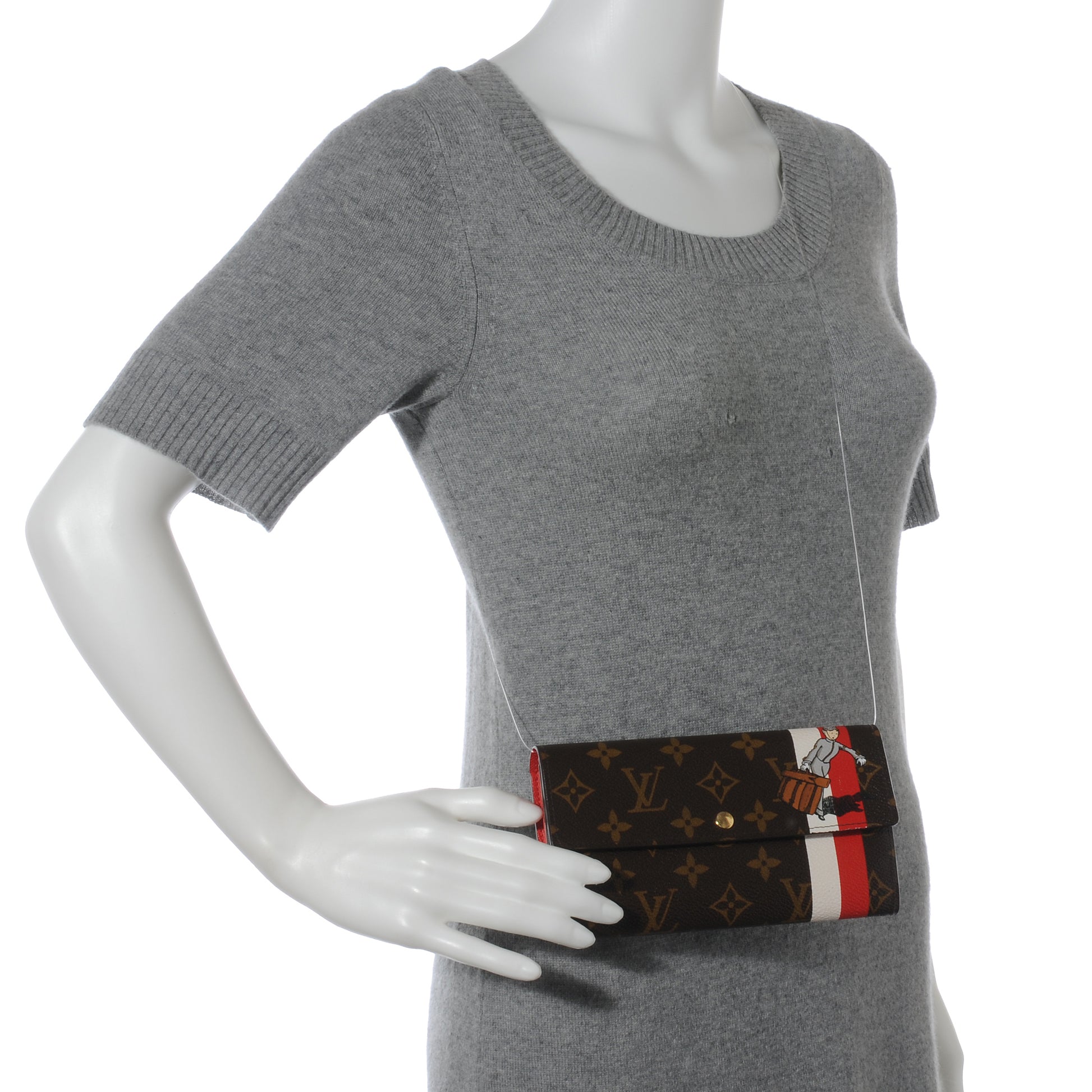 Louis Vuitton Monogram Groom Sarah Wallet Red 2 of 7