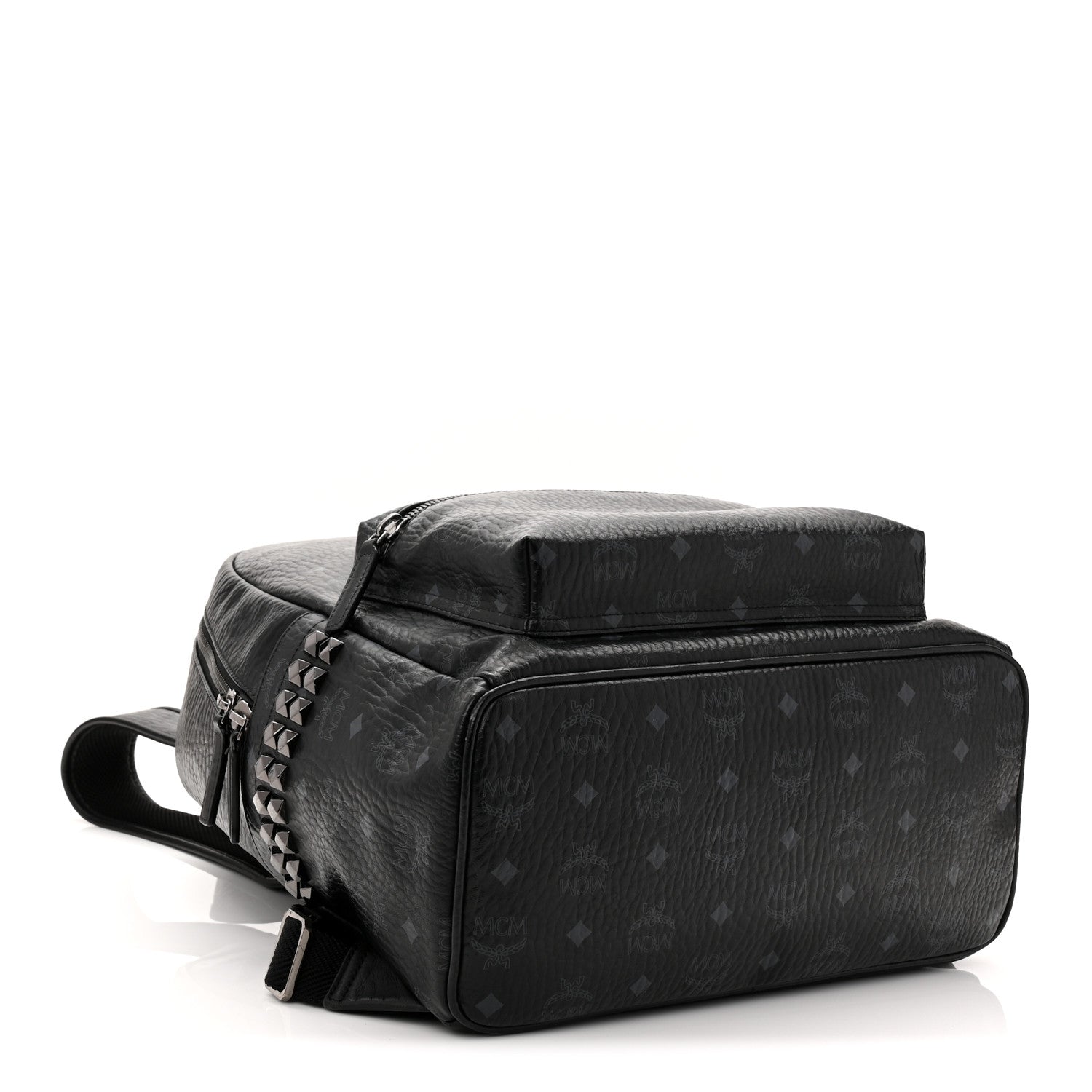MCM Visetos Medium Side Studs Stark Backpack Black 4 of 11