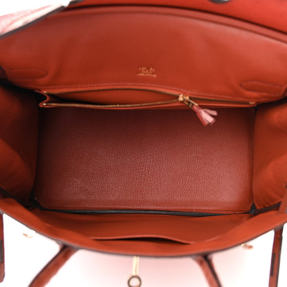 Hermes Ostrich Ghillies Birkin 30 Brique Rouge H 5 of 17