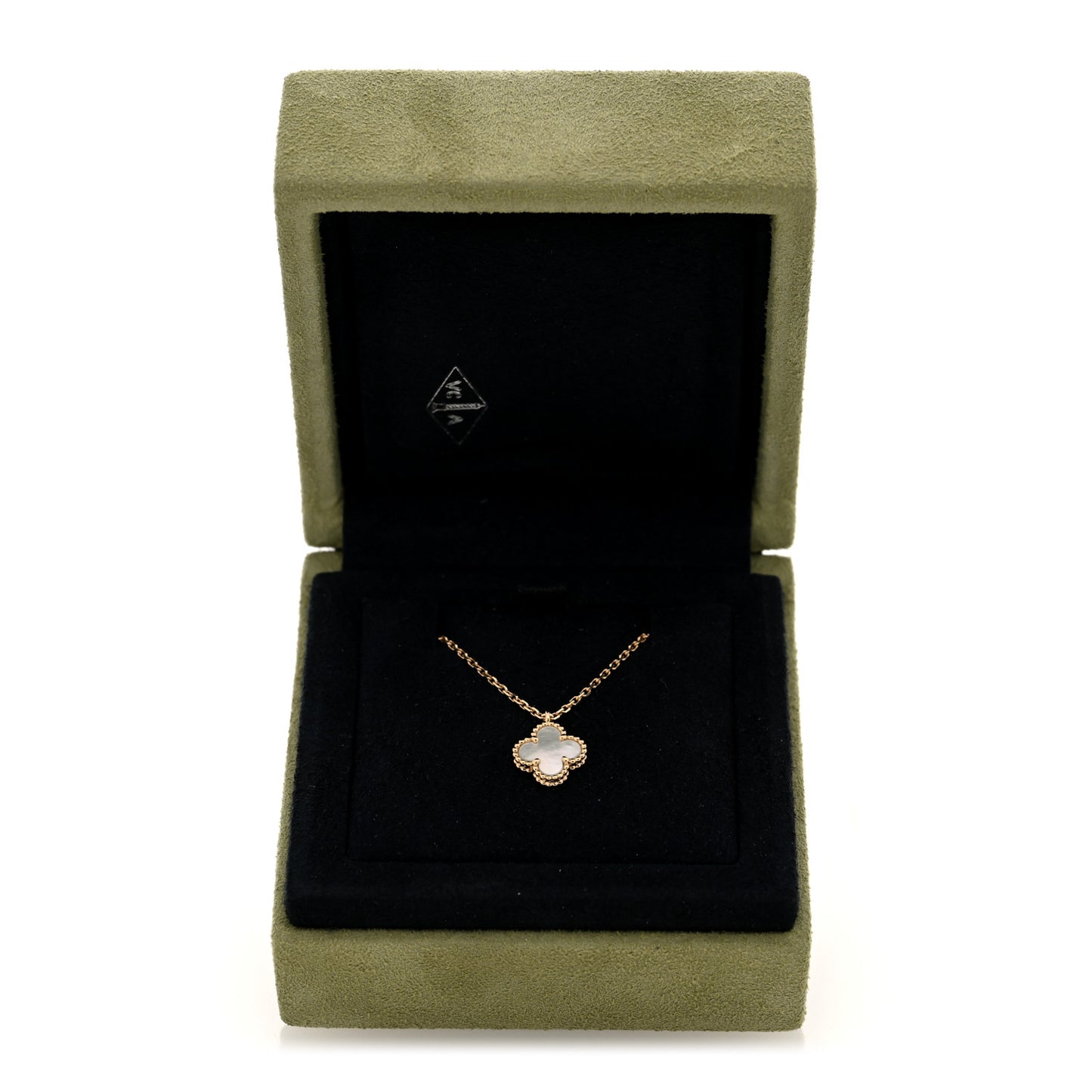 18K Yellow Gold Mother of Pearl Sweet Alhambra Pendant Necklace