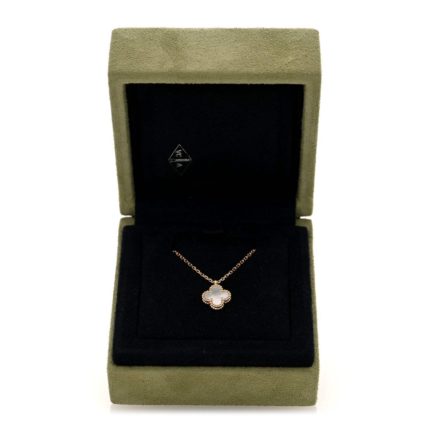 Van Cleef & Arpels 18K Yellow Gold Mother of Pearl Sweet Alhambra Pendant Necklace 5 of 5