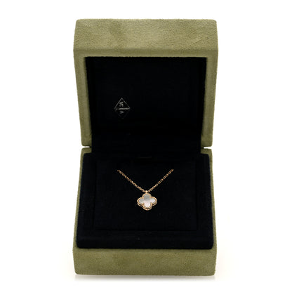 Van Cleef & Arpels 18K Yellow Gold Mother of Pearl Sweet Alhambra Pendant Necklace 5 of 5