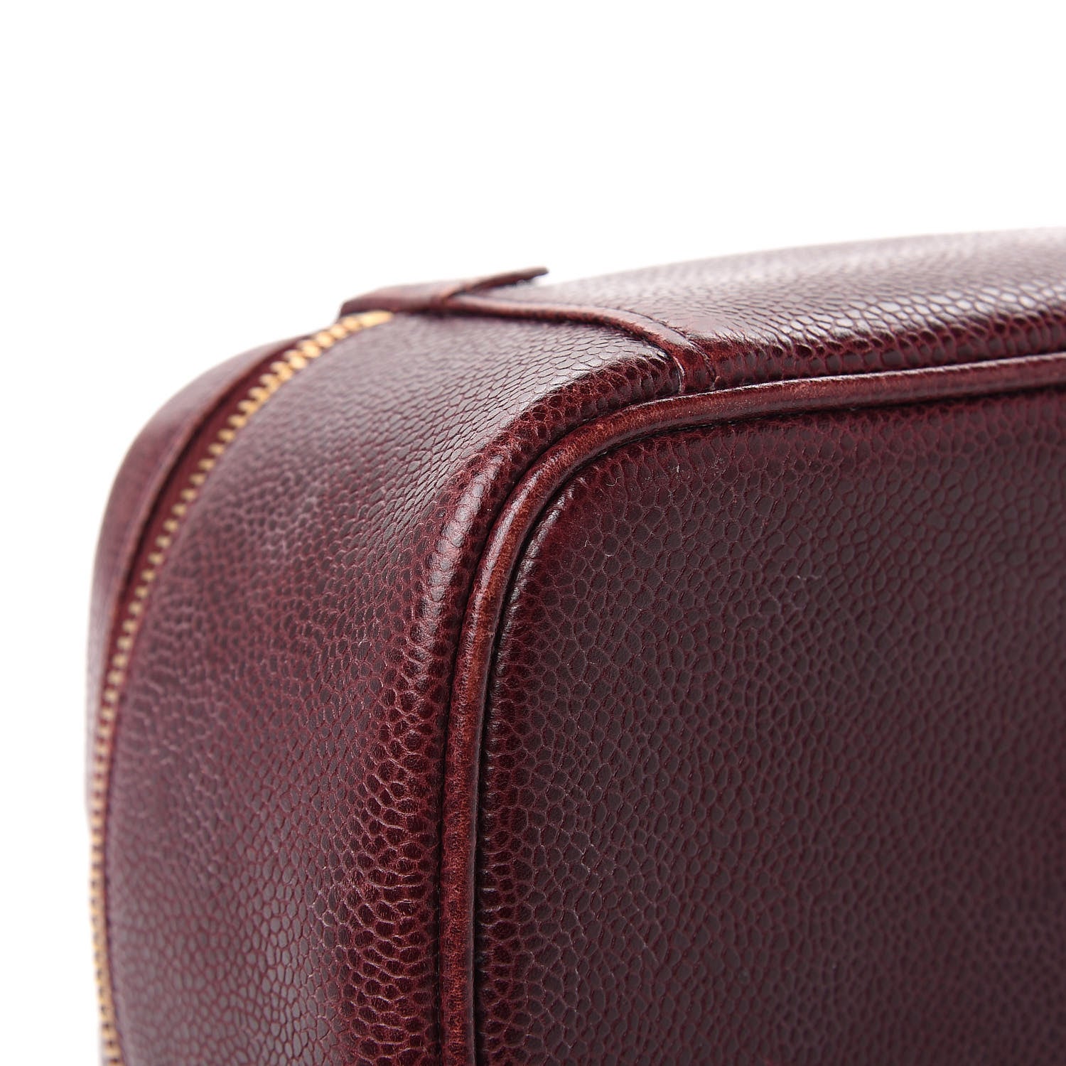 Chanel Caviar Vanity Cosmetic Case Burgundy 10 of 18