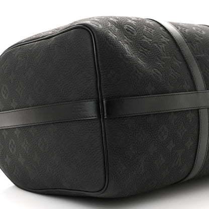 Louis Vuitton Taurillon Monogram Keepall Bandouliere 50 Black 8 of 9