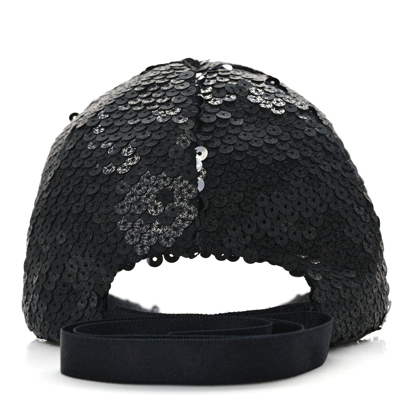 Sequin Embellished CC Baseball Cap Hat Black