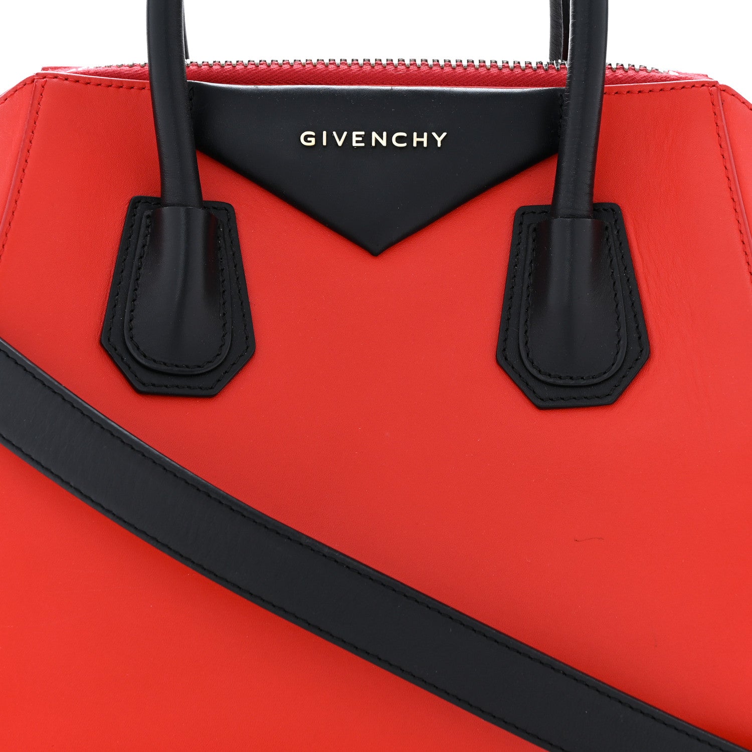 Givenchy Smooth Calfskin Small Bi-Color Antigona Red Black 8 of 13