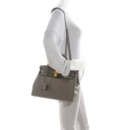 Hermes Taurillon Clemence Kelly Retourne 32 Etain 3 of 23