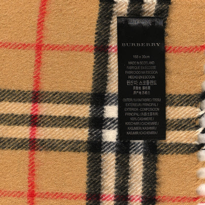 Burberry Wool Silk Vintage Rainbow Check Fringe Scarf Antique Yellow 3 of 3