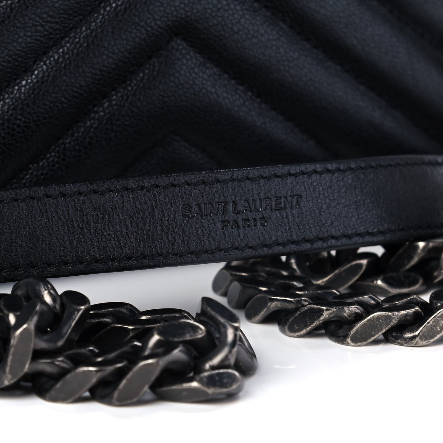 Sheepskin Matelasse Chevron Patchwork Monogram Medium College Bag Black