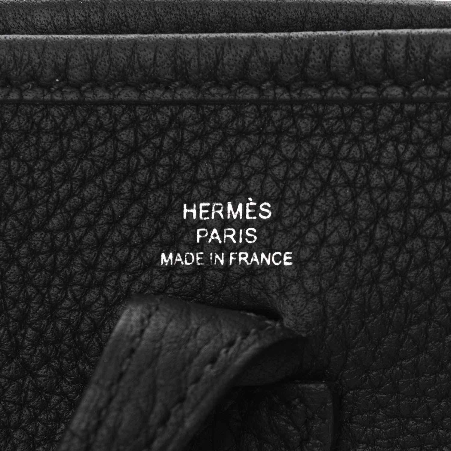 Hermes Taurillon Clemence Evelyne TPM Black 6 of 11