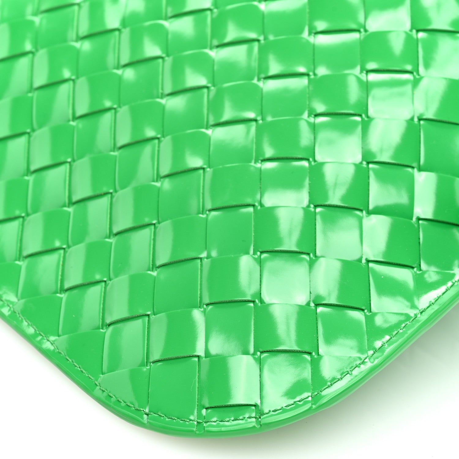 Bottega Veneta Brushed Calfskin Intrecciato Cradle Fold Over Shoulder Bag Parakeet 9 of 10