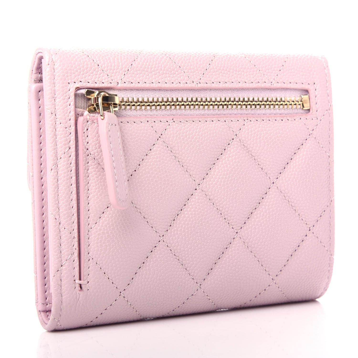 Chanel Caviar Quilted Compact Flap Wallet Light Pink 3 of 9