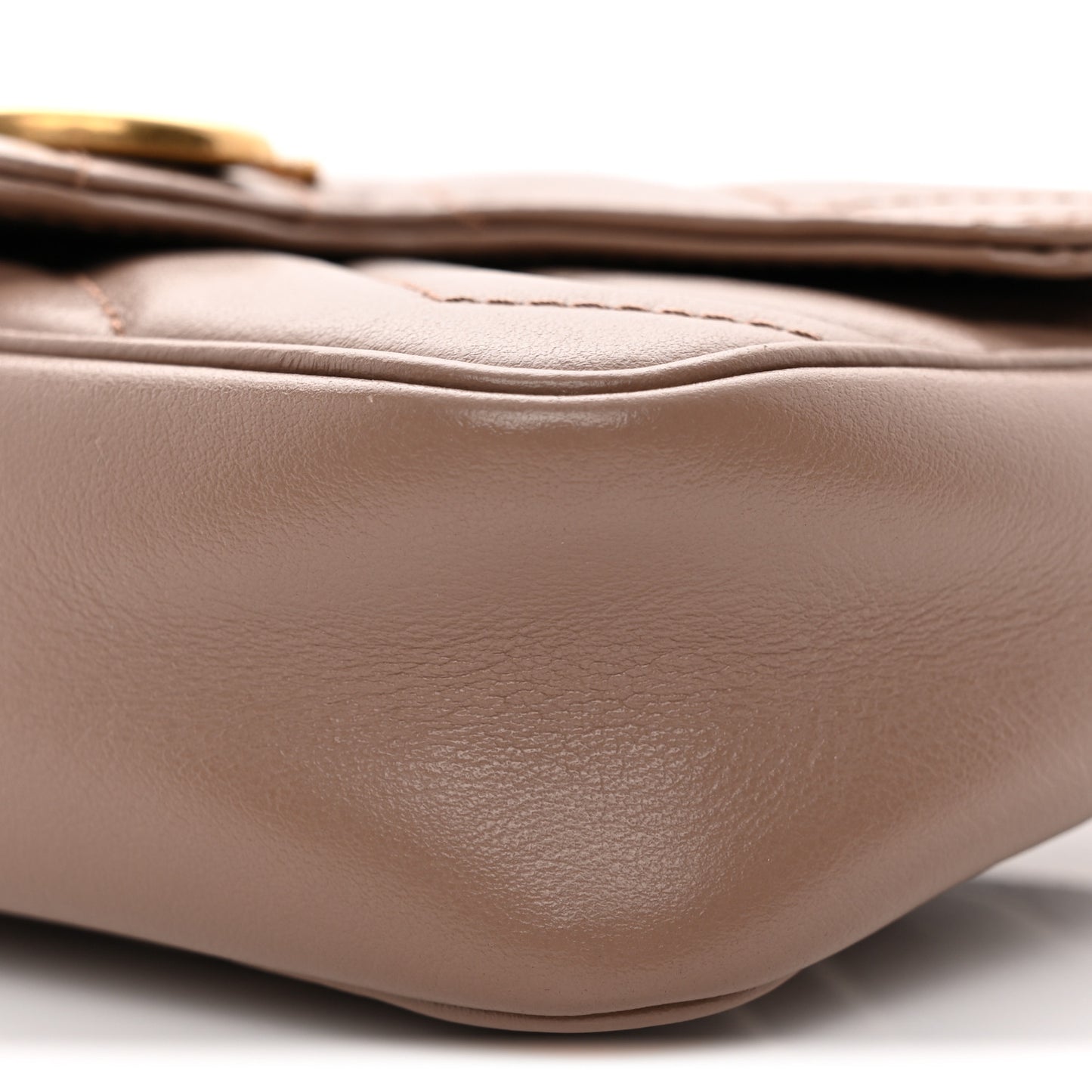 Calfskin Matelasse Super Mini GG Marmont Shoulder Bag Porcelain Rose