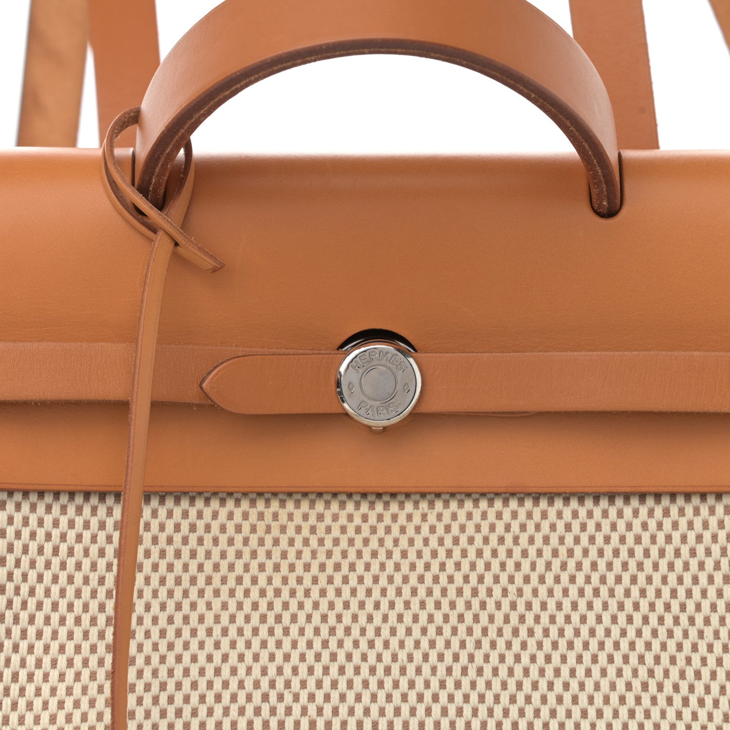Hermes Toile Vache Calfskin Herbag 30 PM Backpack Natural 9 of 11