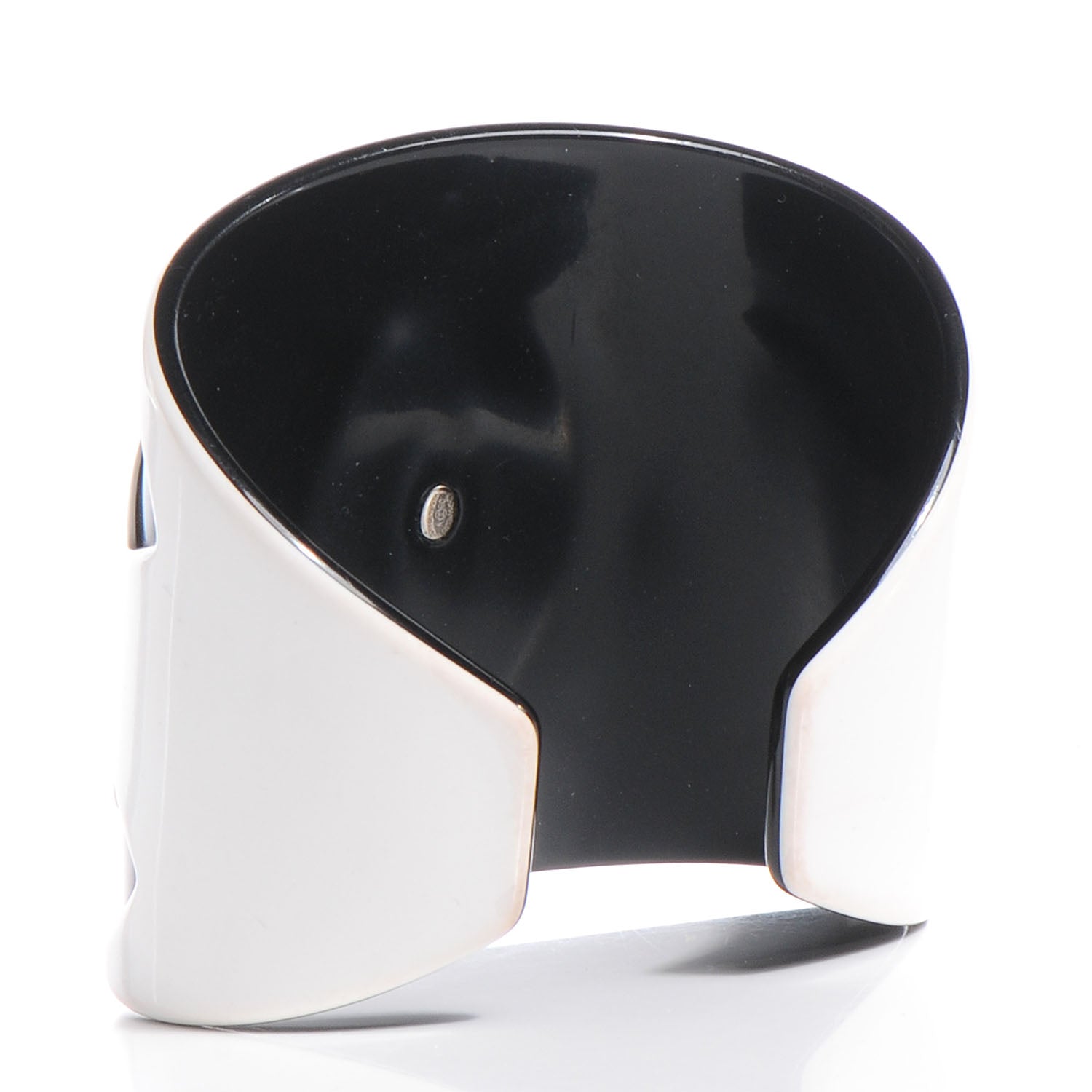 Chanel Resin CC Cuff Black White 3 of 6
