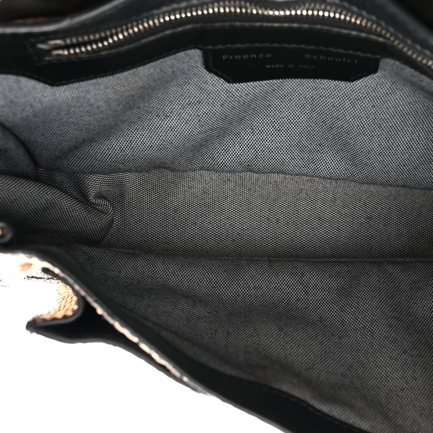 Metallic Snakeskin Calfskin Embossed Tiny PS1 Satchel Rose Gold