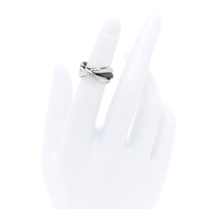 Cartier 18K White Gold Black Ceramic Trinity Ring 49 5 2 of 5