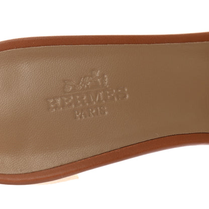 Hermes Calfskin Oasis Sandals 36.5 Gold 7 of 9