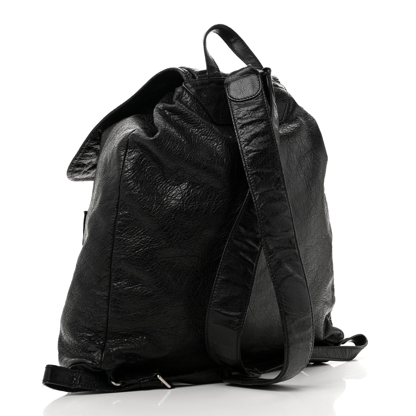 Agneau Classic Silver Hardware S Traveler Backpack Black