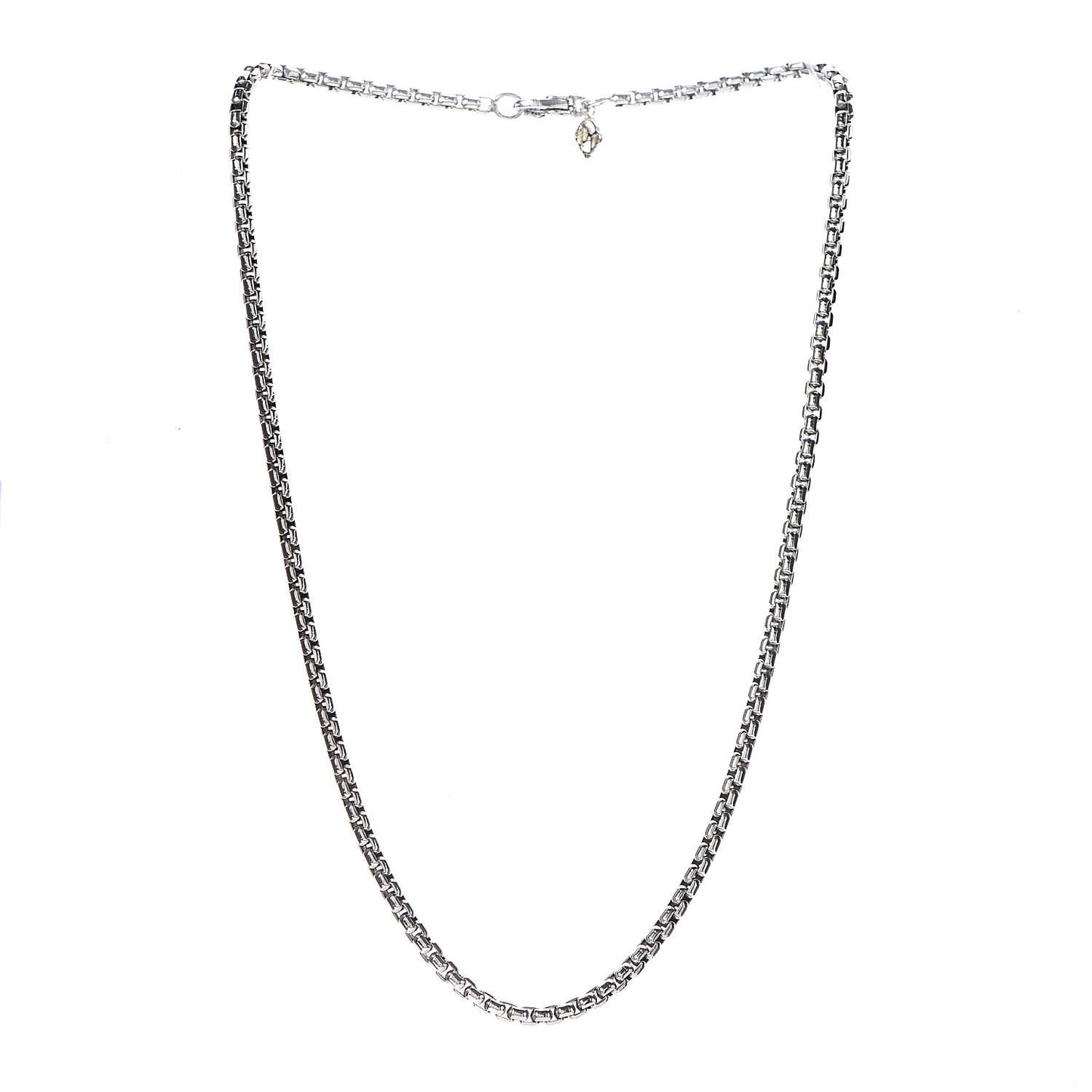 Sterling Silver 14K Yellow Gold 3.6mm Box Chain Necklace 18"