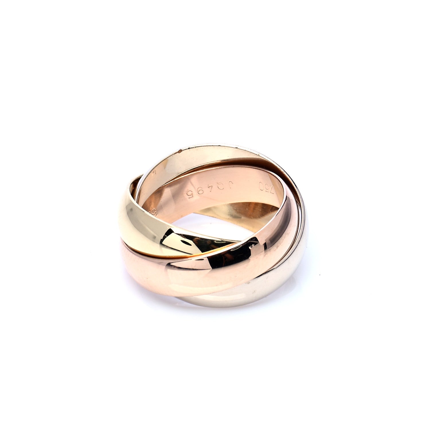 Cartier 18K Pink Yellow White Gold Large Trinity Ring 52 6 4 of 6