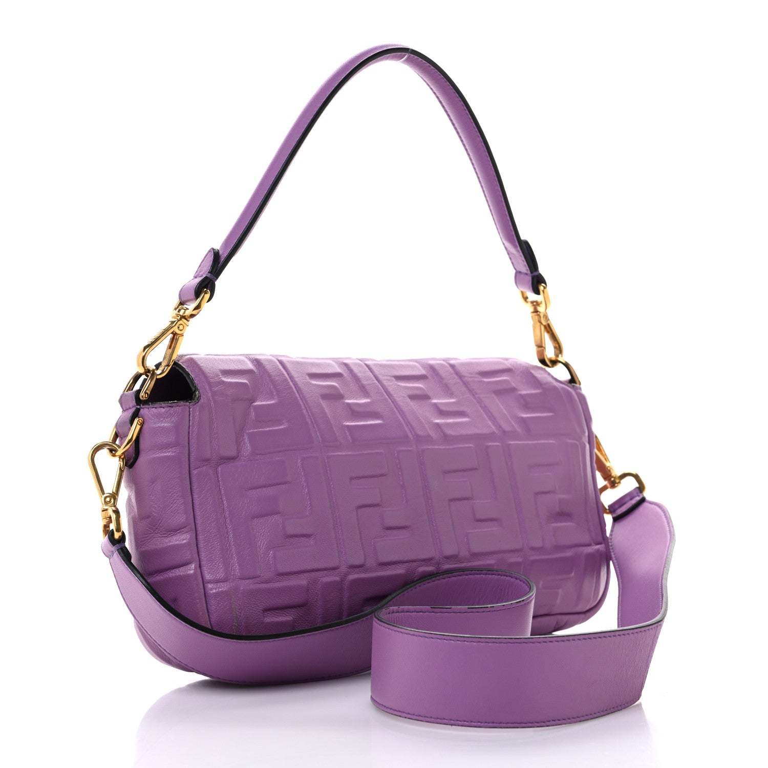 Fendi Nappa FF 1974 Embossed Baguette Agapanto 3 of 13