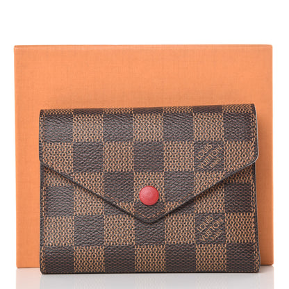 Louis Vuitton Damier Ebene Victorine Wallet Red 8 of 8