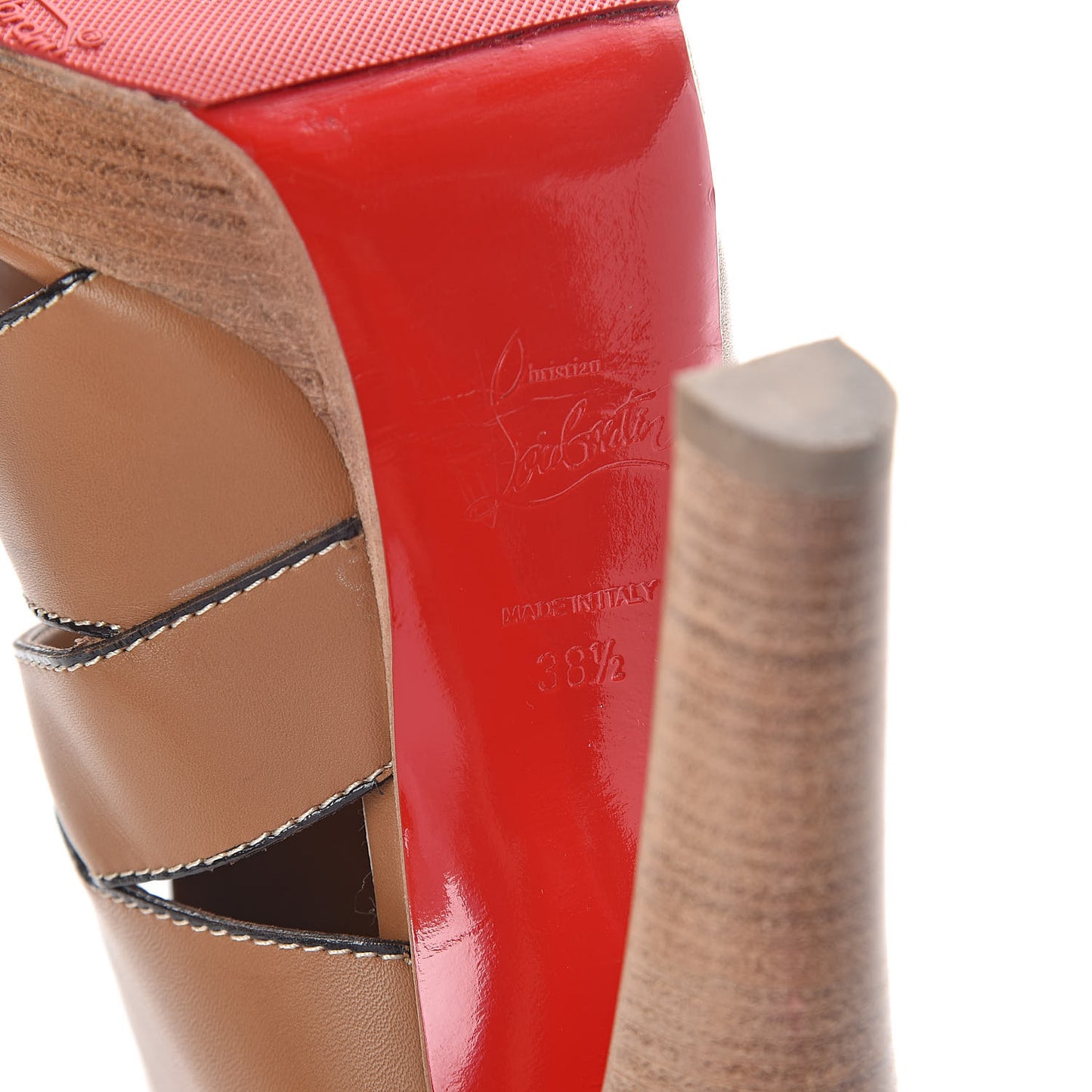 Calfskin Apron Lili 120 Pumps 38.5 Camel
