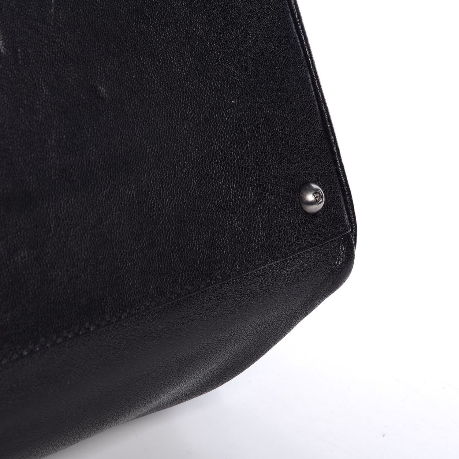 Fendi Goatskin Large Peekaboo Iconic Satchel Black Lampone 12 of 13