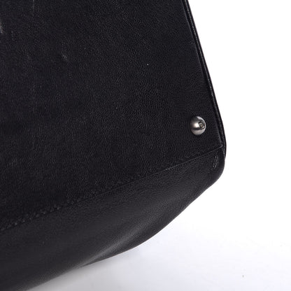 Fendi Goatskin Large Peekaboo Iconic Satchel Black Lampone 12 of 13