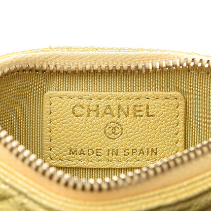 Chanel Iridescent Caviar Quilted Flap Zip Card Holder Yellow 5 of 7